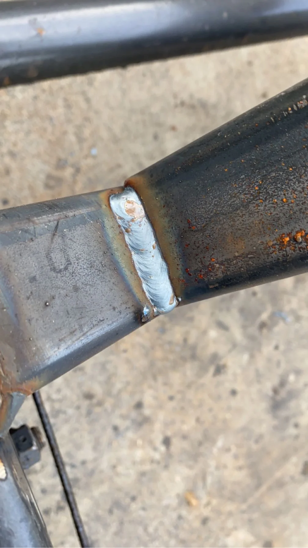 Welding work in progress